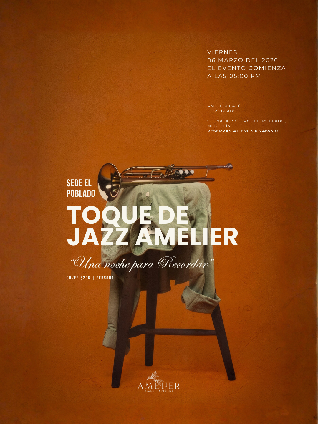 Carátula Toque de Jazz Amelier — marzo 2026, evento finalizado